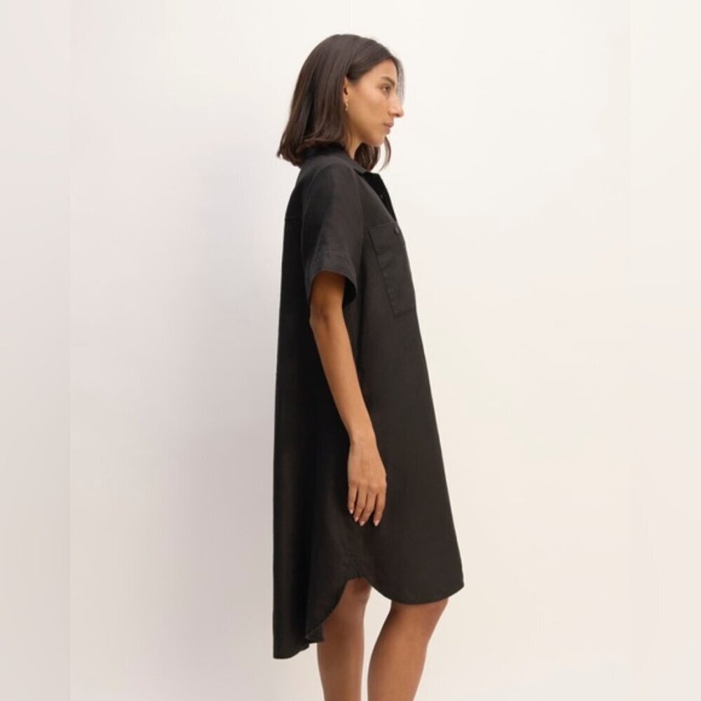 NWT EVERLANE The Daytripper Dress in Linen XS BLACK - Picture 13 of 16
